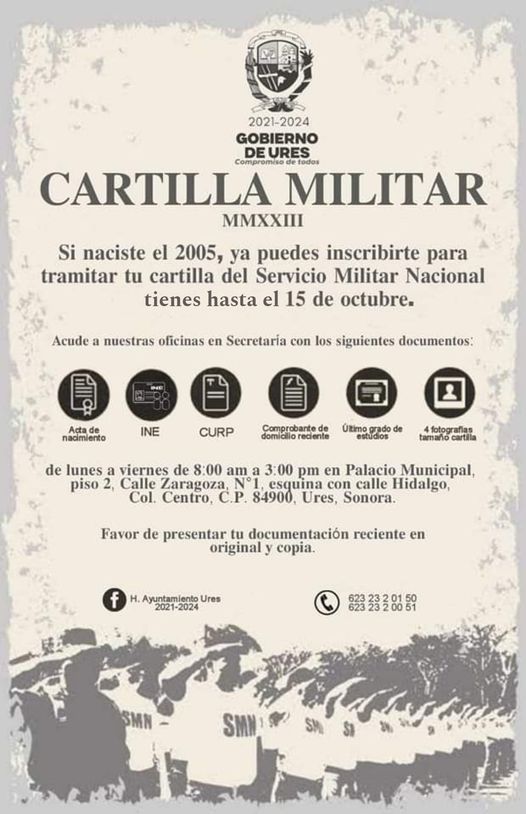 Inician Tr Mites Para Cartilla Militar Municipio De Ures